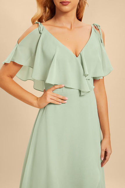 Robe Demoiselle D'Honneur Asymétrique Fluide - gallery 5