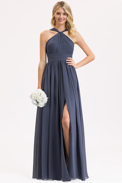 Robe Demoiselle D'Honneur À Volants Rose Pâle