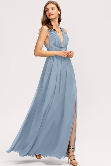 Robe Demoiselle D'Honneur Élégante Bordeaux - gallery 1