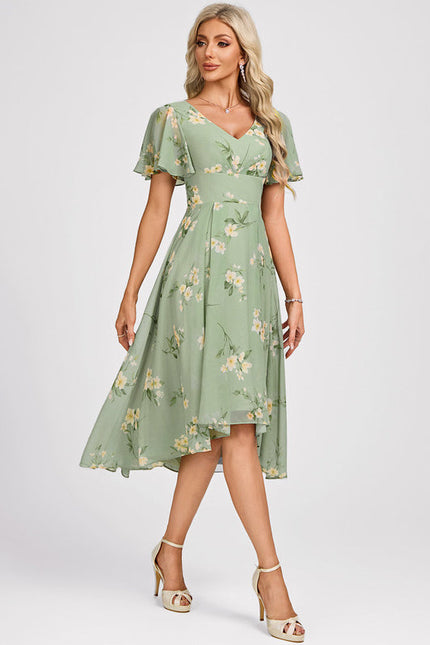 Robe Demoiselle D'Honneur Asymétrique Fluide - gallery 1