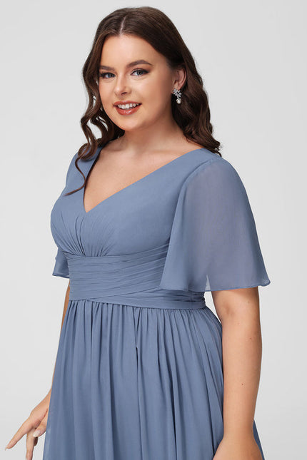 Robe Demoiselle D'Honneur À Volants Rose Pâle - gallery 9