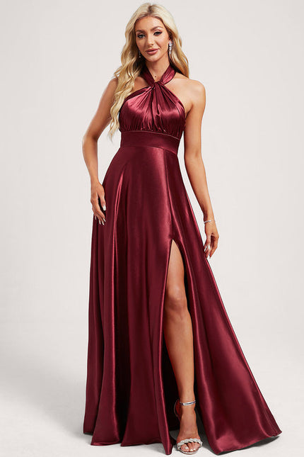 Robe Demoiselle D'Honneur Rouge Satiné Chic - gallery 4