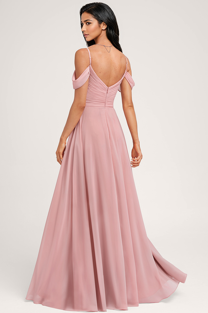 Robe Demoiselle D'Honneur Fluide Beige - gallery 4