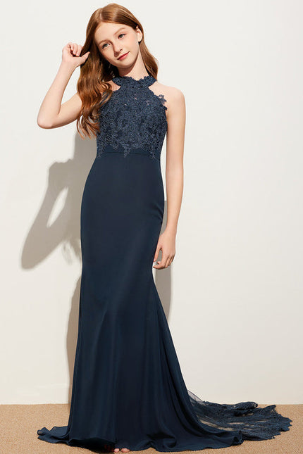 Robe Demoiselle D'Honneur Nuit Marine Élégante - gallery 4