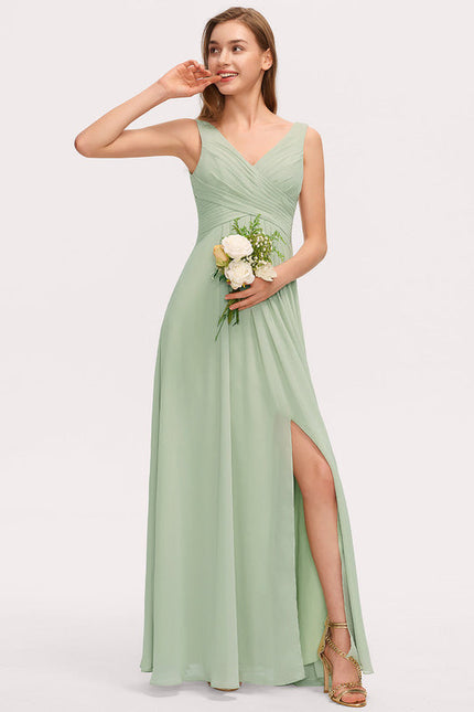 Robe Demoiselle D'Honneur À Volants Rose Pâle - gallery 6