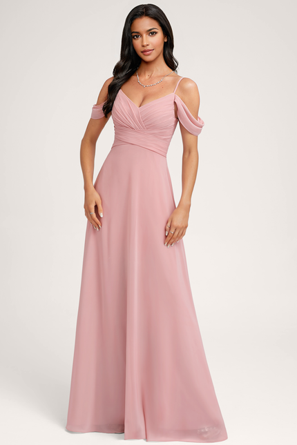 Robe Demoiselle D'Honneur Fluide Beige - gallery 3