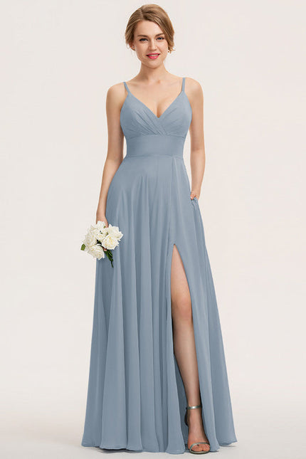 Robe Demoiselle D'Honneur Élégante Bordeaux - gallery 2