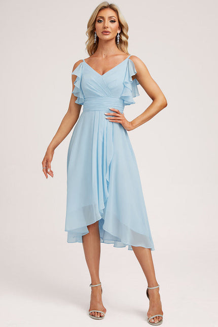 Robe Demoiselle D'Honneur Asymétrique Fluide - gallery 2