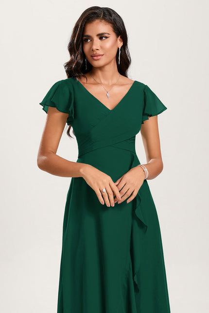 Robe Demoiselle D'Honneur Asymétrique Fluide - gallery 5