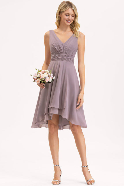 Robe Demoiselle D'Honneur Asymétrique Fluide - gallery 3