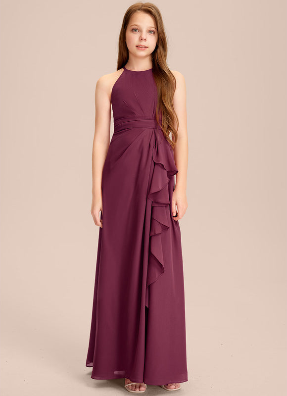 Robe Demoiselle D'Honneur Flottante Prune - gallery 2