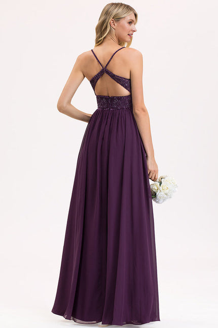Robe Demoiselle D'Honneur Violet Éclatant - gallery 5