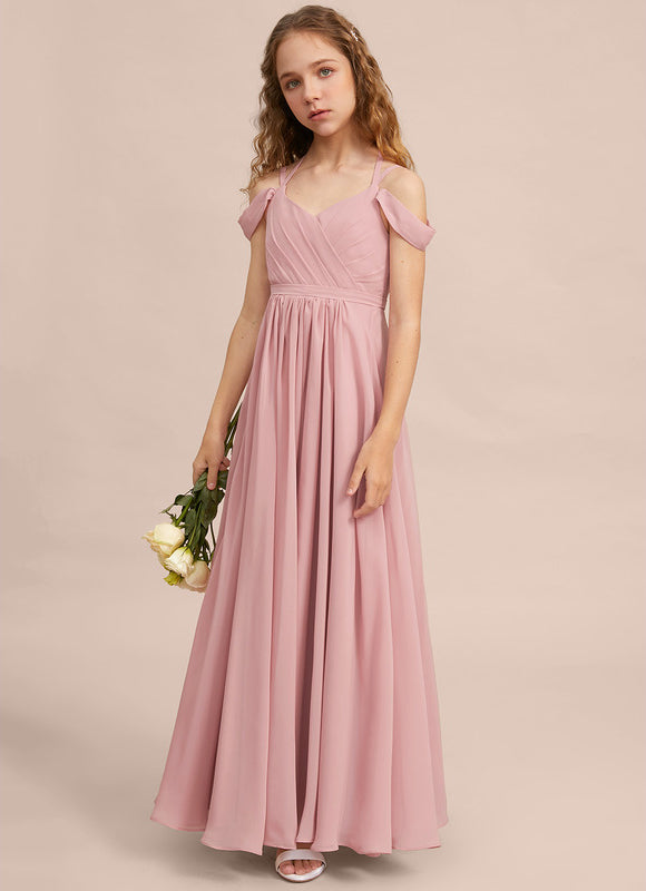 Robe Demoiselle D'Honneur Flottante Cerise - gallery 2