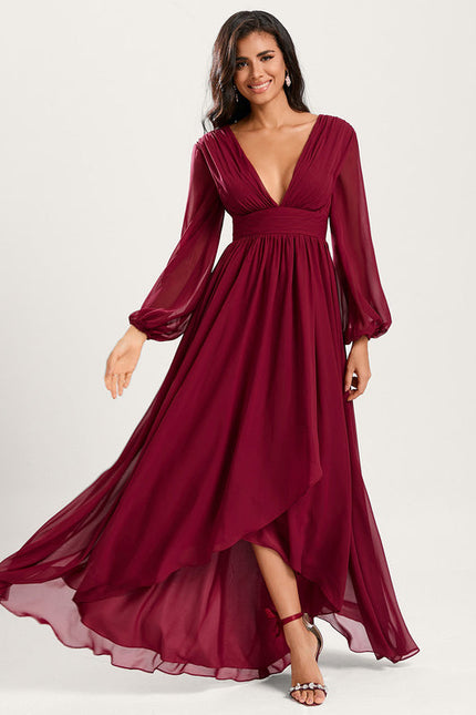 Robe Demoiselle D'Honneur Asymétrique Fluide