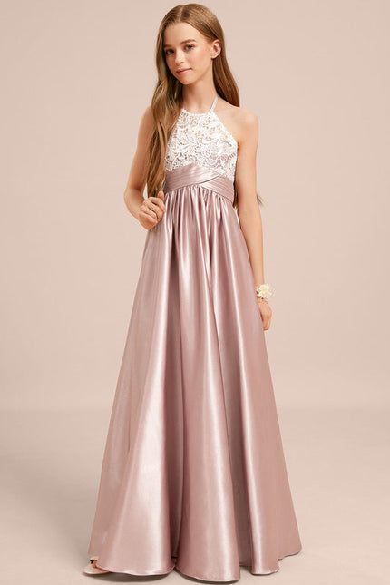 Robe Demoiselle D'Honneur Rose Dentelle - gallery 1