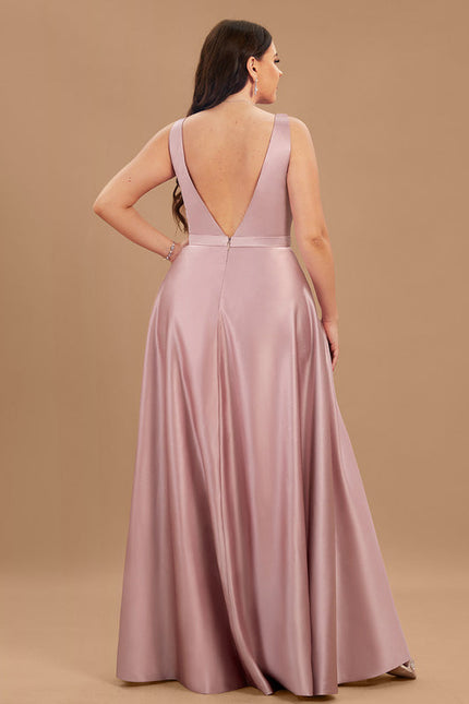 Robe Demoiselle D'Honneur Rose Satin - gallery 9