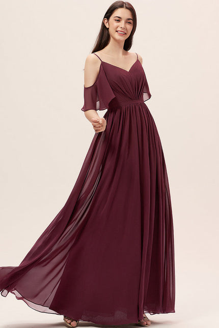 Robe Demoiselle D'Honneur À Volants Rose Pâle - gallery 1