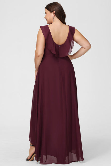 Robe Demoiselle D'Honneur Asymétrique Fluide - gallery 9