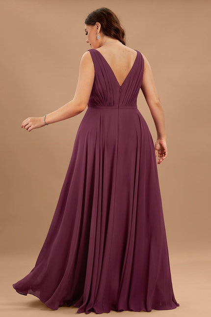 Robe Demoiselle D'Honneur Élégante Bordeaux - gallery 7