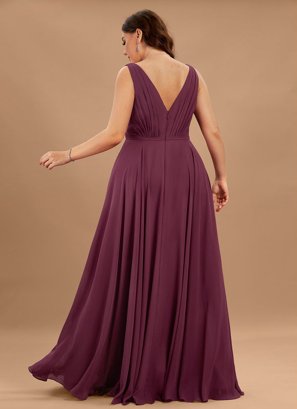 Robe Demoiselle D'Honneur Élégante Bordeaux - gallery 7