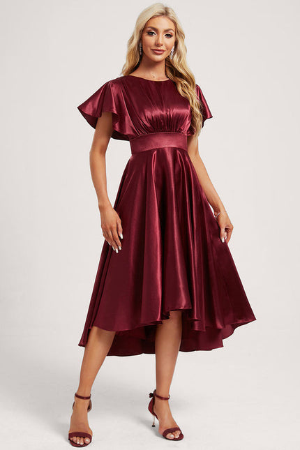 Robe Demoiselle D'Honneur Satinée Flamboyante - gallery 1