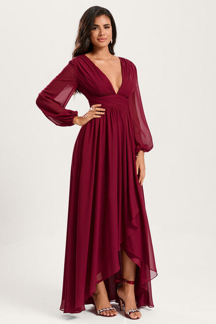 Robe Demoiselle D'Honneur Asymétrique Fluide - gallery 4