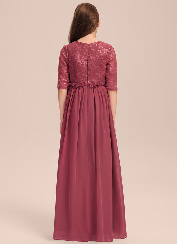 Robe Demoiselle D'Honneur Rouge Élégant Longueur - gallery 5