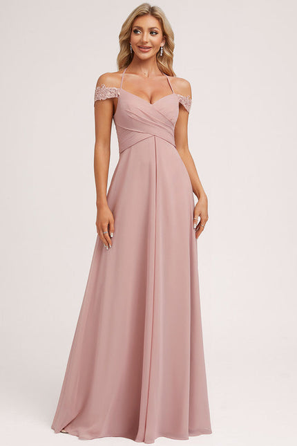 Robe Demoiselle D'Honneur Élégante Douce