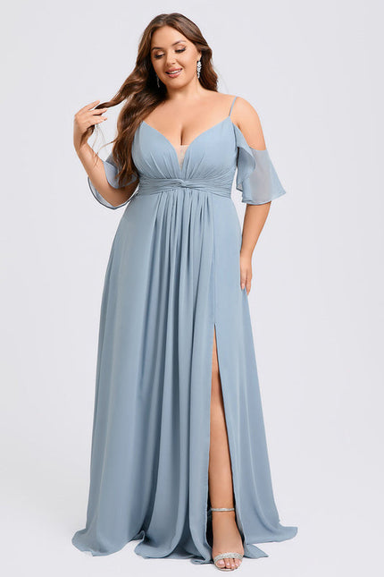 Robe Demoiselle D'Honneur Fluide Ciel - gallery 9