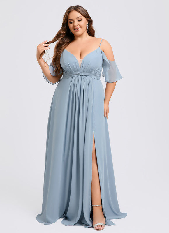 Robe Demoiselle D'Honneur Fluide Ciel - gallery 9