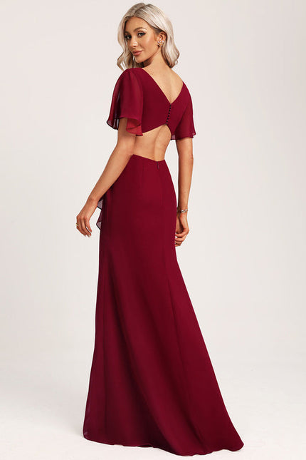 Robe Demoiselle D'Honneur À Volants Rose Pâle - gallery 4