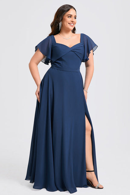 Robe Demoiselle D'Honneur À Volants Rose Pâle - gallery 7