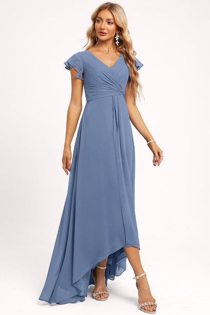 Robe Demoiselle D'Honneur Asymétrique Fluide - gallery 3