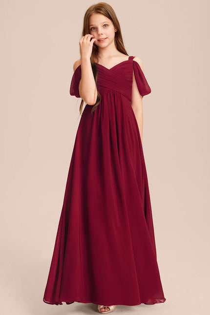 Robe Demoiselle D'Honneur Flottante Cerise - gallery 5