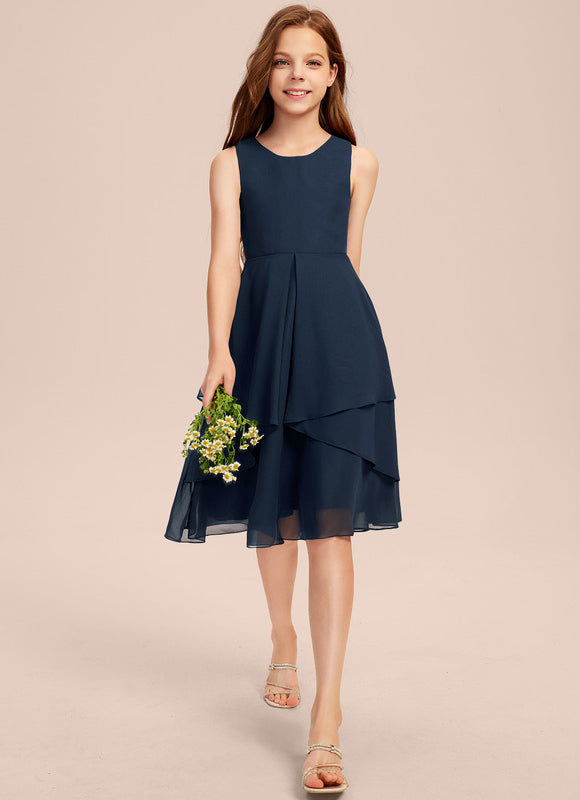 Robe Demoiselle D'Honneur Bleu Nuit Fluide - gallery 1