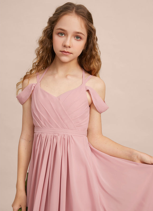 Robe Demoiselle D'Honneur Flottante Cerise - gallery 5