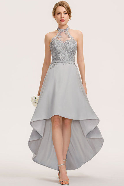 Robe Demoiselle D'Honneur Gris Élégant Flottant