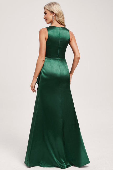 Robe Demoiselle D'Honneur Éclat Vert Satiné - gallery 4