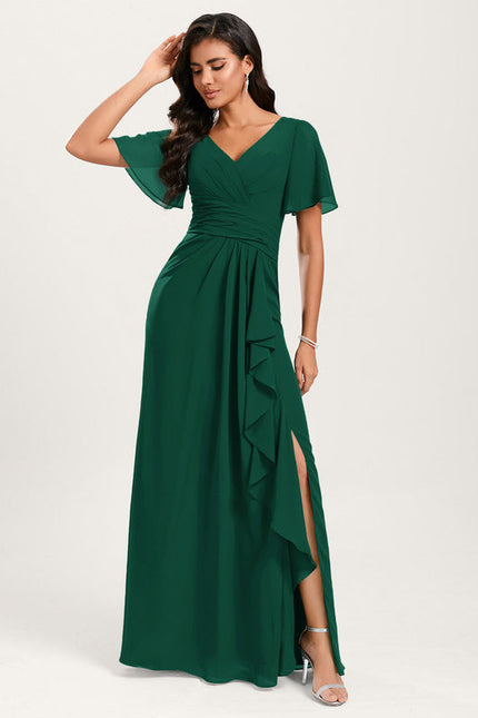 Robe Demoiselle D'Honneur À Volants Rose Pâle