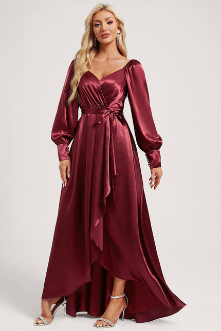 Robe Demoiselle D'Honneur En Satin - gallery 2