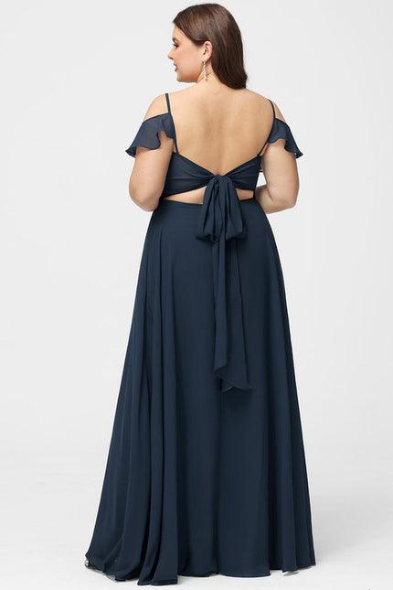 Robe Demoiselle D'Honneur Mousseline Beige - gallery 9