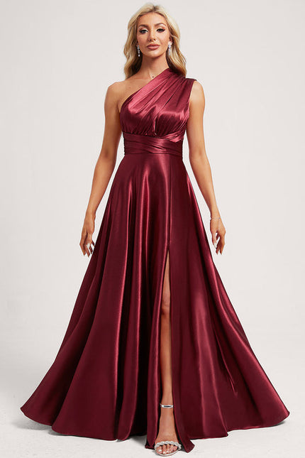 Robe Demoiselle D'Honneur Rouge Satiné Chic - gallery 6