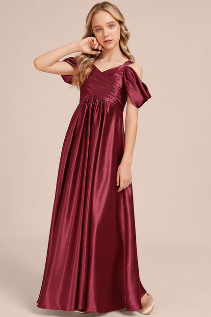 Robe Demoiselle D'Honneur Satin Bordeaux - gallery 3