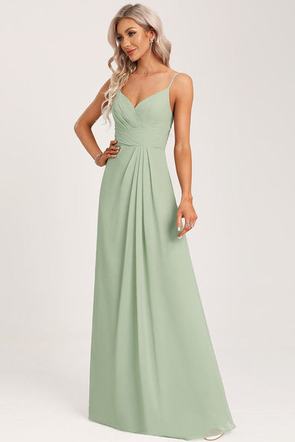 Robe Demoiselle D'Honneur À Volants Rose Pâle - gallery 3