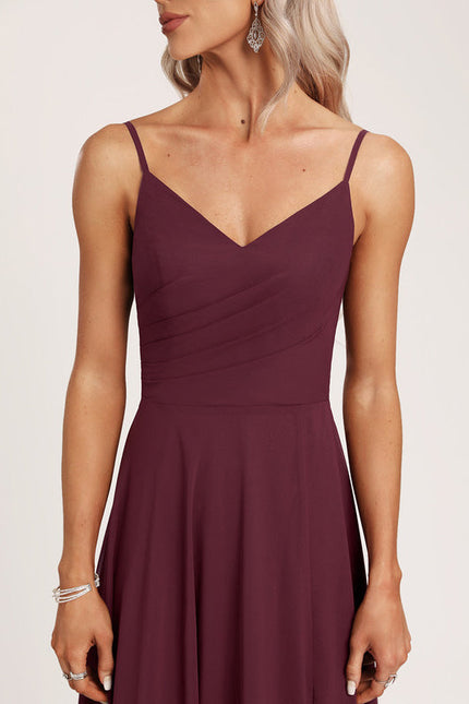 Robe Demoiselle D'Honneur Mousseline Beige - gallery 3