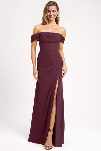 Robe Demoiselle D'Honneur Bordeaux Chic