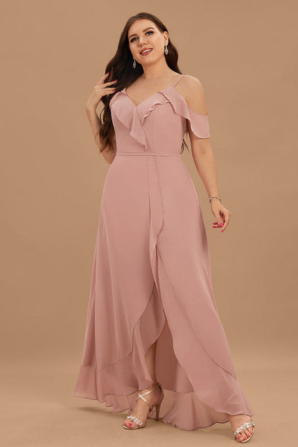 Robe Demoiselle D'Honneur Asymétrique Fluide - gallery 8