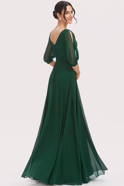 Robe Demoiselle D'Honneur À Volants Rose Pâle - gallery 1