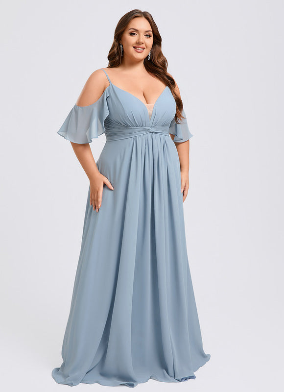 Robe Demoiselle D'Honneur Fluide Ciel - gallery 7