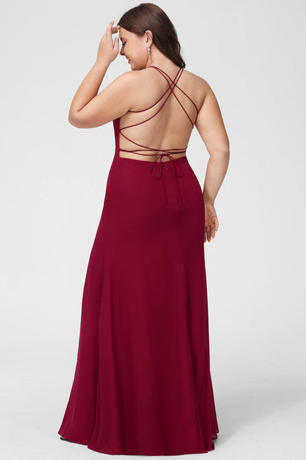 Robe Demoiselle D'Honneur Sirène Bordeaux - gallery 9